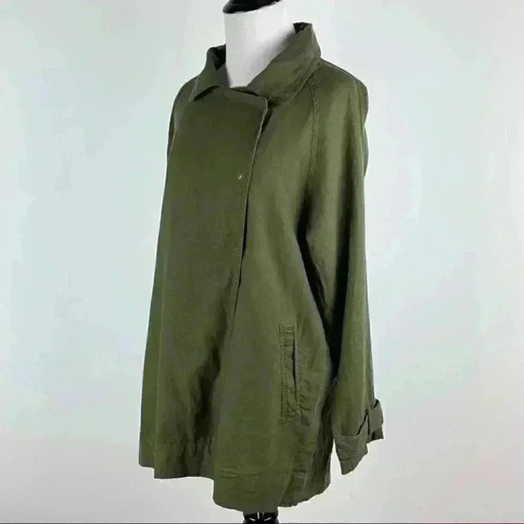 Love tree womens jacket size M army green moto button down armycore - Picture 6 of 9